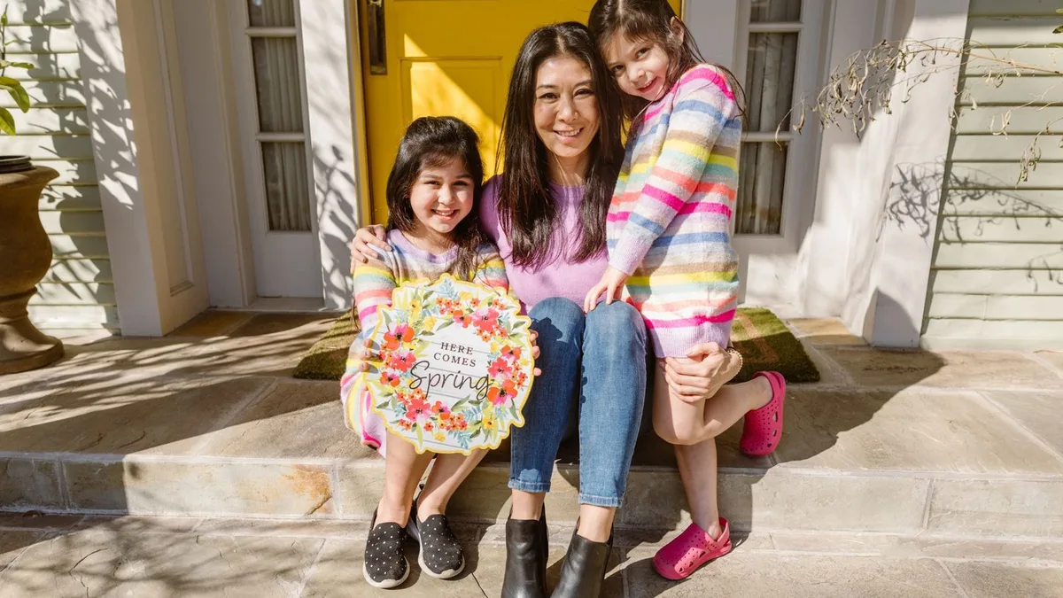 A mother and her children settling into their first Las Vegas home